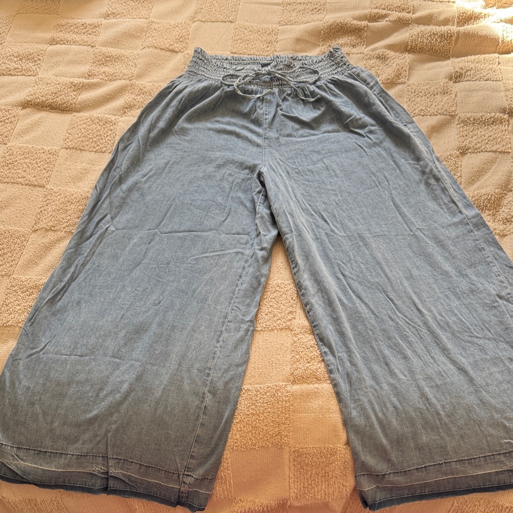 Rewash Light Blue Wide Leg Pants